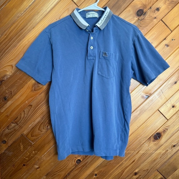 Burberry Other - Vintage Burberry Men's Blue Polo Shirt Size Medium
